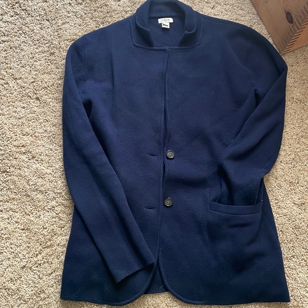 J.Crew Eloise Sweater Blazer in Navy. Size small. Good used condition.